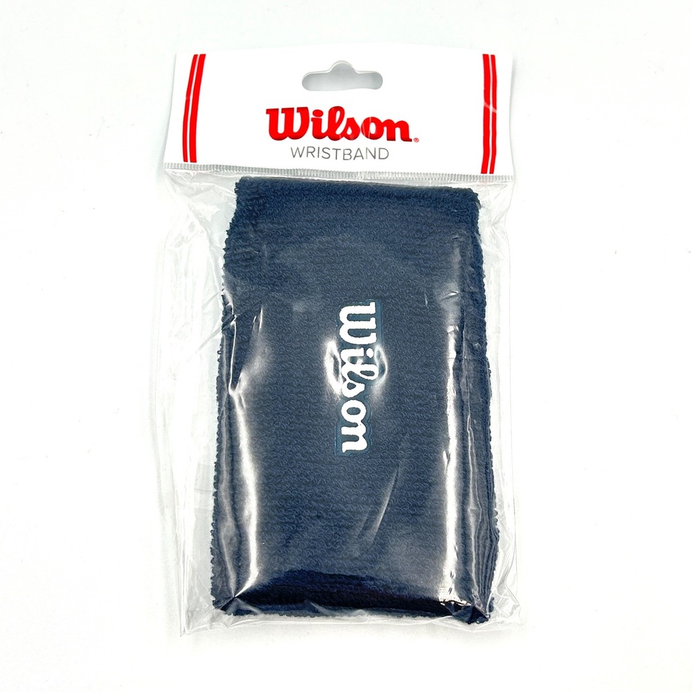 Wilson Wristband Unisex Navy Blue Cotton Athletic‎ Tennis Pickleball Sweatband